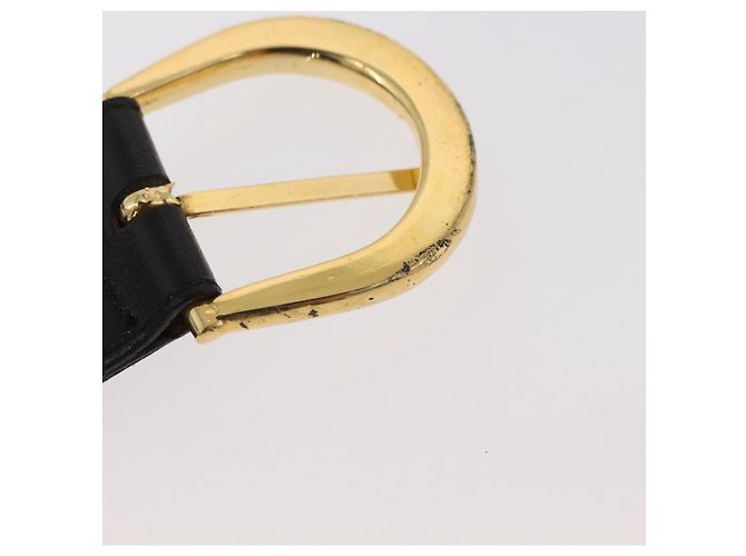 Céline CELINE Gürtel Leder 31,9"" Schwarz Gold Auth BAZ191A Golden - vista 7