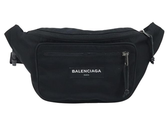 Borsa Body BALENCIAGA in nylon nero 482389 Auth BA11367 - vista 13