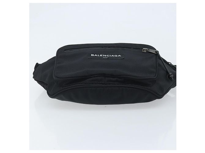 Borsa Body BALENCIAGA in nylon nero 482389 Auth BA11367 - vista 5