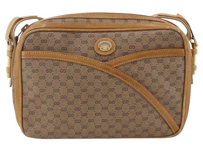 Gucci Borsa a Spalla Micro GG Supreme PVC Beige Oro 001 261 1096 Auth BA11772 D'oro - vista 13