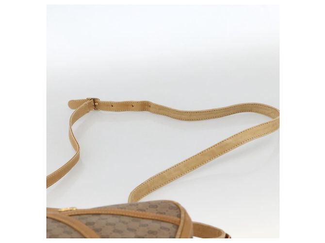 Gucci Borsa a Spalla Micro GG Supreme PVC Beige Oro 001 261 1096 Auth BA11772 D'oro - vista 14