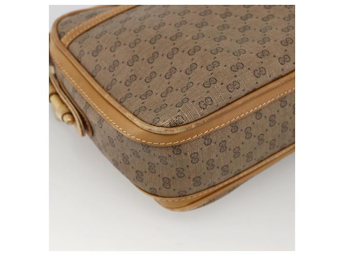 Gucci Borsa a Spalla Micro GG Supreme PVC Beige Oro 001 261 1096 Auth BA11772 D'oro - vista 15