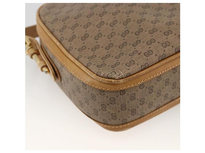 Gucci Borsa a Spalla Micro GG Supreme PVC Beige Oro 001 261 1096 Auth BA11772 D'oro - vista 17