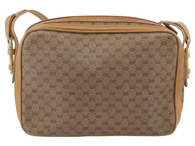 Gucci Borsa a Spalla Micro GG Supreme PVC Beige Oro 001 261 1096 Auth BA11772 D'oro - vista 2