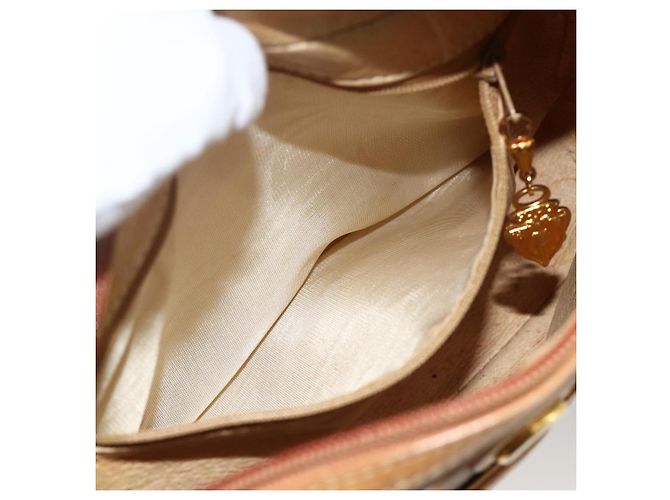 Gucci Borsa a Spalla Micro GG Supreme PVC Beige Oro 001 261 1096 Auth BA11772 D'oro - vista 21