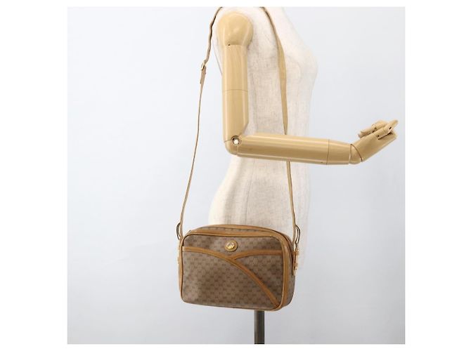 Gucci Borsa a Spalla Micro GG Supreme PVC Beige Oro 001 261 1096 Auth BA11772 D'oro - vista 22