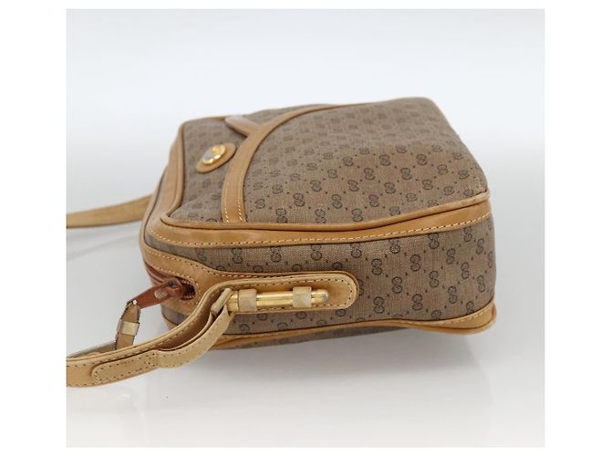 Gucci Borsa a Spalla Micro GG Supreme PVC Beige Oro 001 261 1096 Auth BA11772 D'oro - vista 3