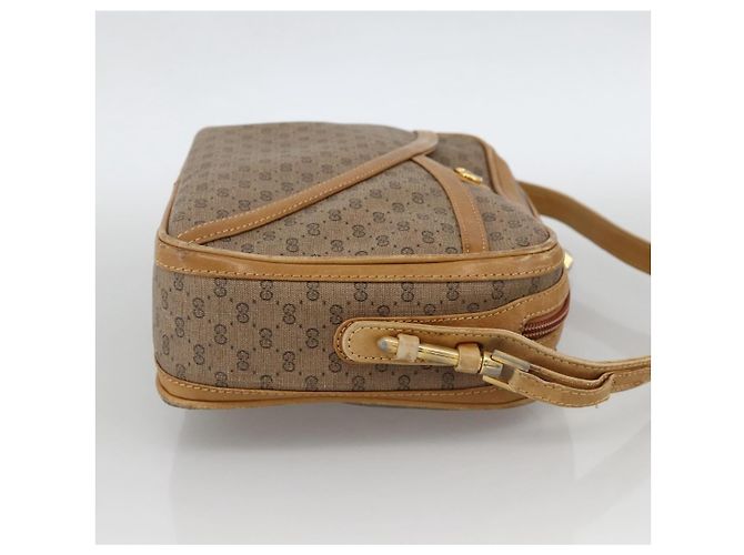 Gucci Borsa a Spalla Micro GG Supreme PVC Beige Oro 001 261 1096 Auth BA11772 D'oro - vista 4