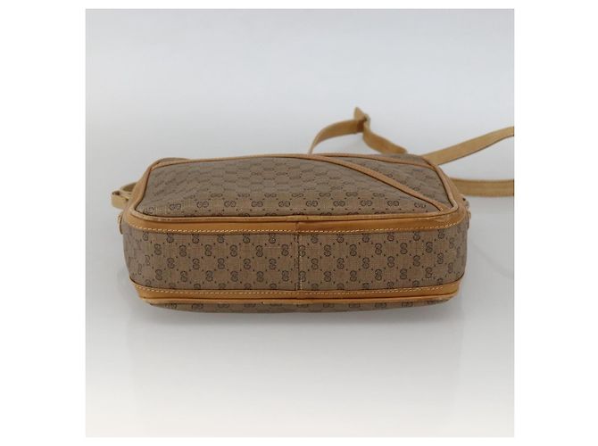 Gucci Borsa a Spalla Micro GG Supreme PVC Beige Oro 001 261 1096 Auth BA11772 D'oro - vista 5