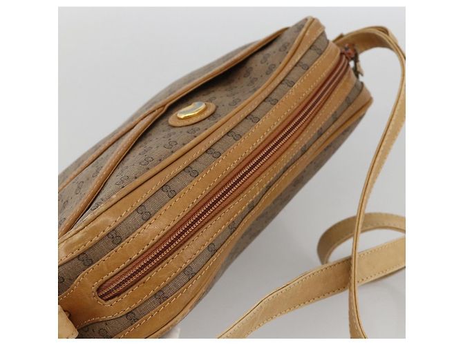 Gucci Borsa a Spalla Micro GG Supreme PVC Beige Oro 001 261 1096 Auth BA11772 D'oro - vista 6