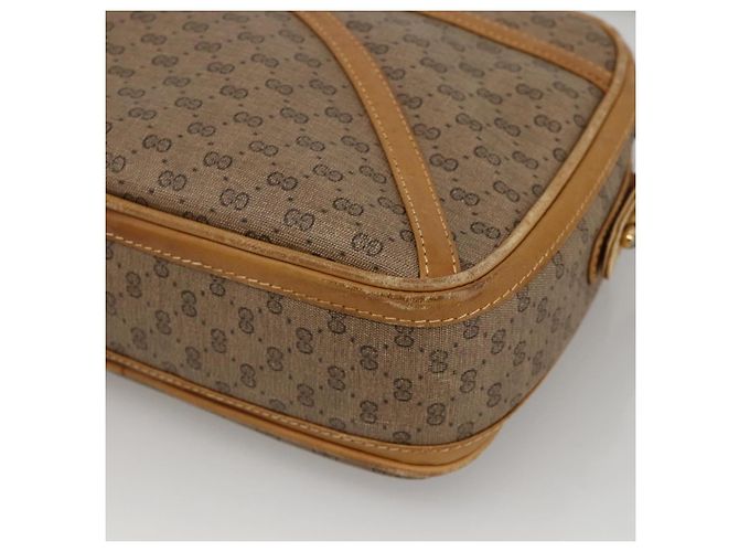 Gucci Borsa a Spalla Micro GG Supreme PVC Beige Oro 001 261 1096 Auth BA11772 D'oro - vista 8