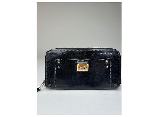 Chloé Vintage Chloe Paddington Leather Long Wallet Black - view 5