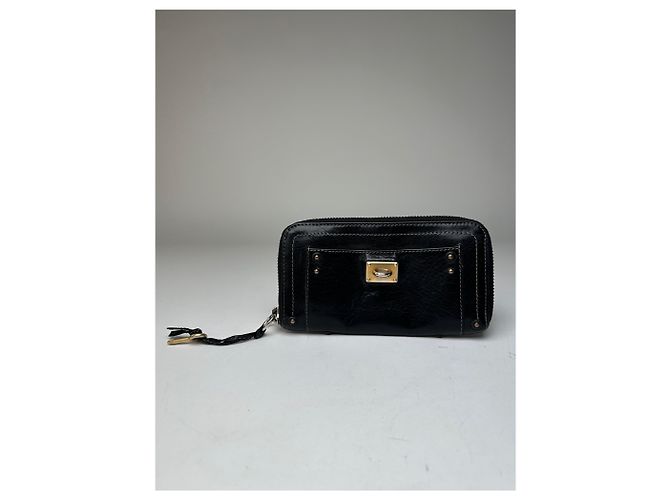 Chloé Vintage Chloe Paddington Leather Long Wallet Black - view 9