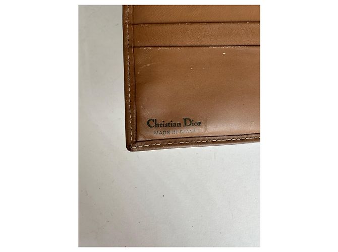 Vintage Dior Flapable Leather Monogram Wallet Black Brown - view 4