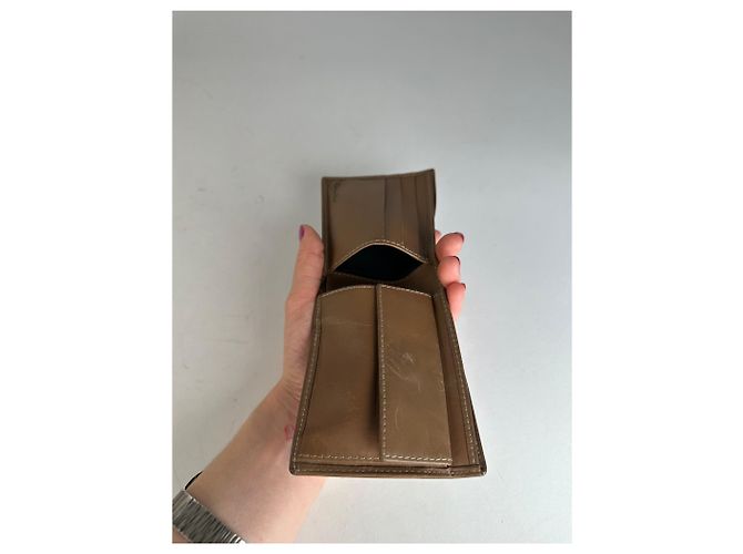 Vintage Dior Flapable Leather Monogram Wallet Black Brown - view 7