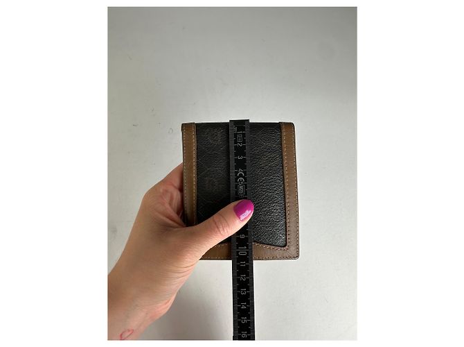 Vintage Dior Flapable Leather Monogram Wallet Black Brown - view 9