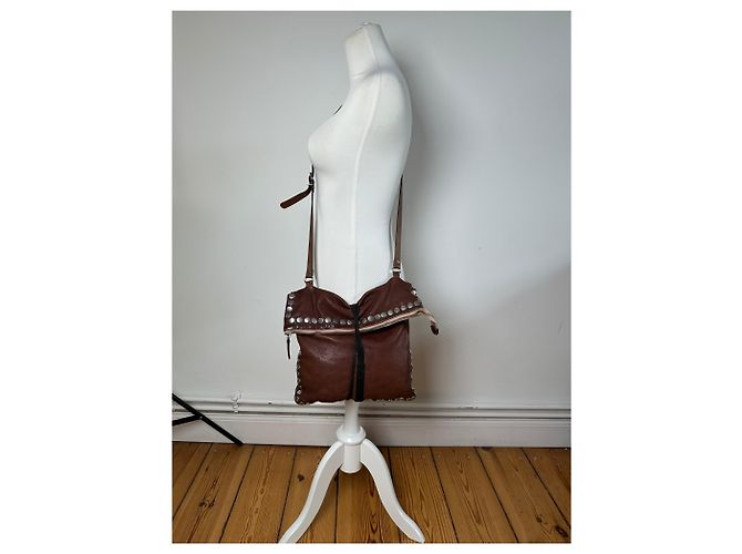 Vintage Marni Nieten-Ledertasche braun - Ansicht 10