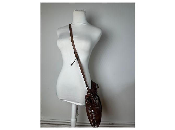 Vintage Marni Nieten-Ledertasche braun - Ansicht 11