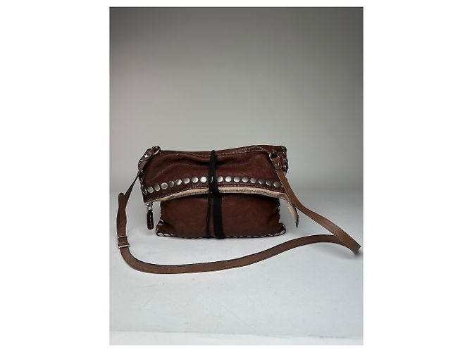 Vintage Marni Nieten-Ledertasche braun - Ansicht 12