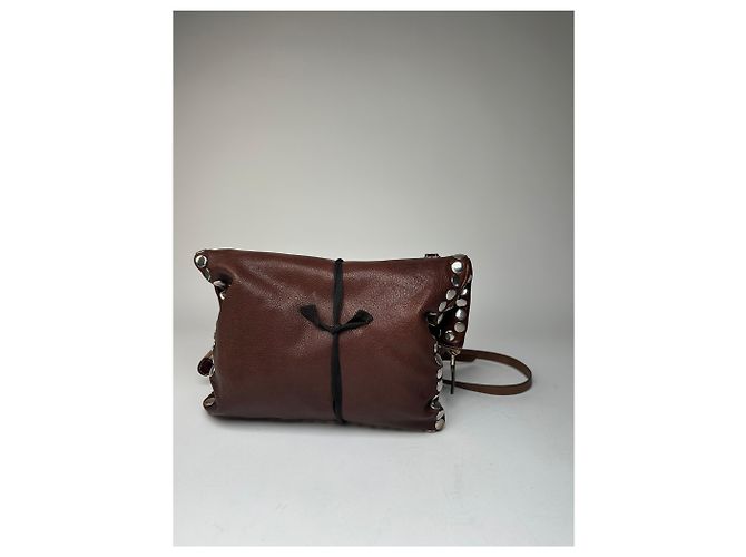 Vintage Marni Nieten-Ledertasche braun - Ansicht 2