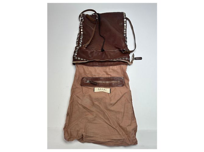Vintage Marni Nieten-Ledertasche braun - Ansicht 3