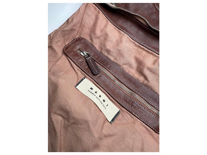 Vintage Marni Nieten-Ledertasche braun - Ansicht 4
