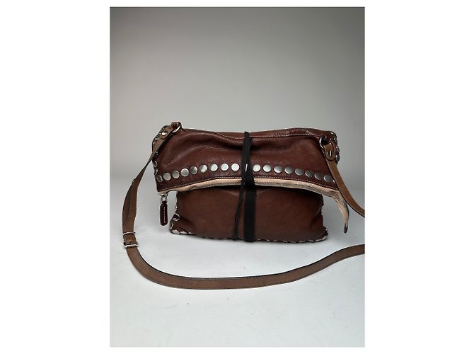 Vintage Marni Nieten-Ledertasche braun - Ansicht 6