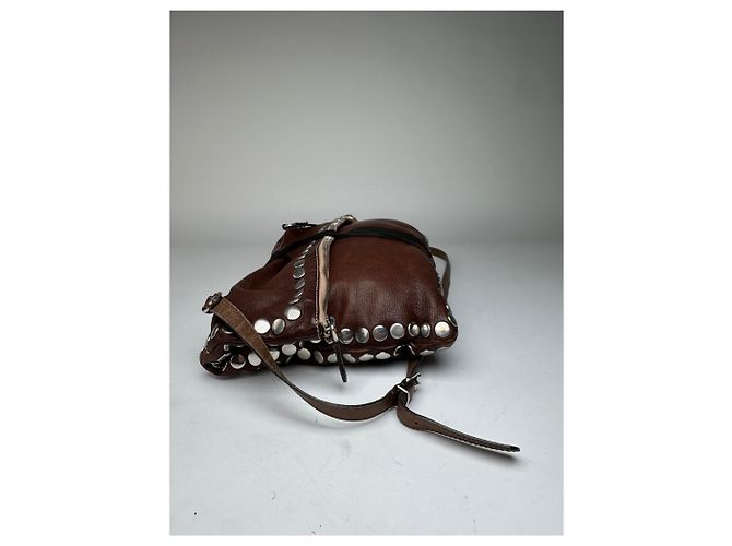 Vintage Marni Nieten-Ledertasche braun - Ansicht 8