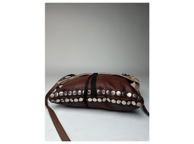 Vintage Marni Nieten-Ledertasche braun - Ansicht 9