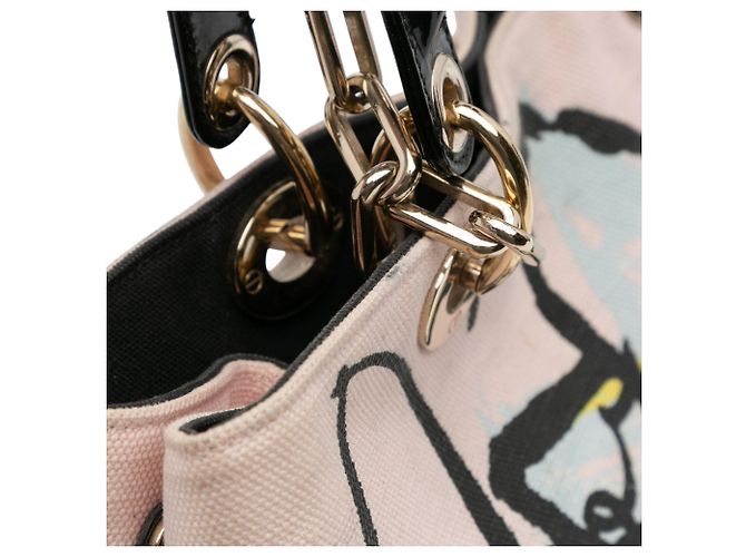 Dior Edizione Limitata Medium Toile Stampata Diorissimo Sac Rosa - vista 10