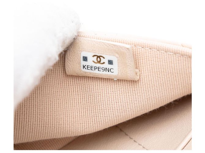 Chanel Matelassé Lammleder Giant CC Klapp-Handyhalter mit Kette Braun - Ansicht 6