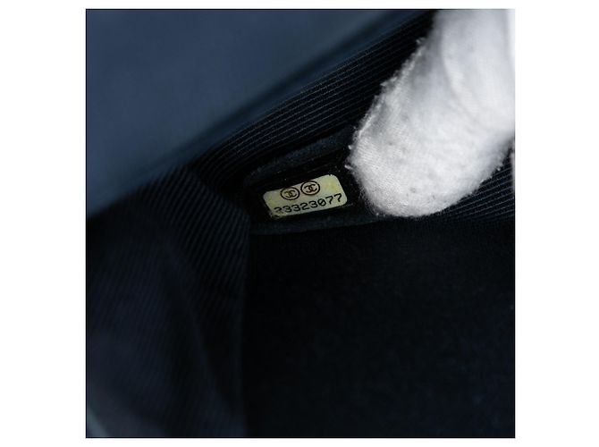 Chanel Medium Classic Velours Doppio ribalta Blu - vista 5