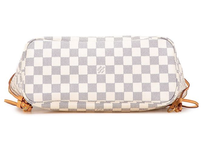 Louis Vuitton Damier Azur Neverfull PM Bianco - vista 3