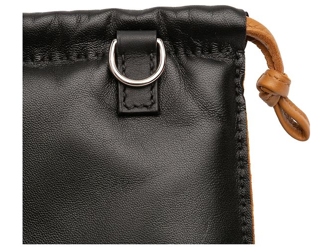 Hermès Milo Pelle di Pecora Pilo Pochette Nero - vista 9