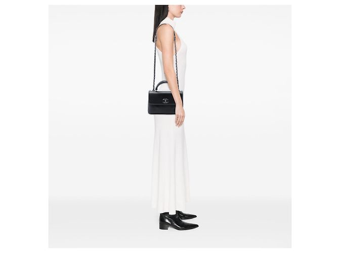 Borsa a mano Chanel Small Cuir d’agneau Trendy CC Nero - vista 7