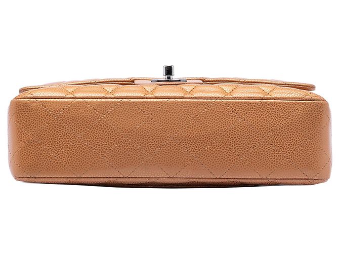 Chanel Medium Classic Metallico Caviar Doppio Marrone - vista 3
