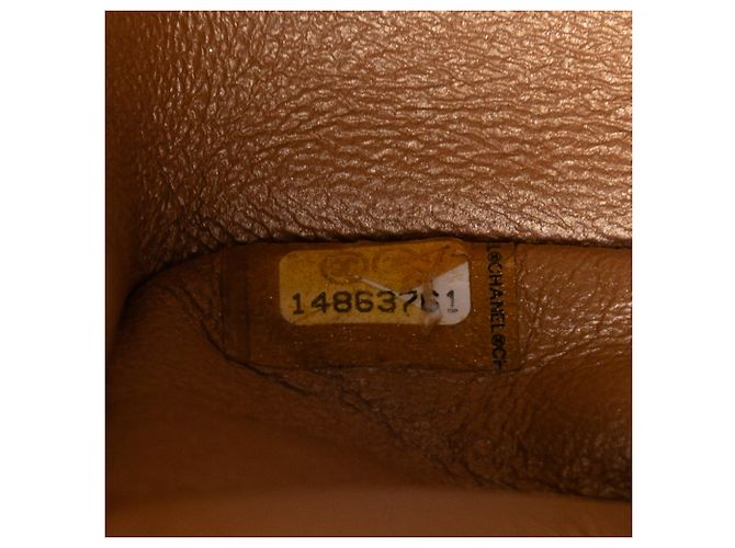 Chanel Medium Classic Metallico Caviar Doppio Marrone - vista 6