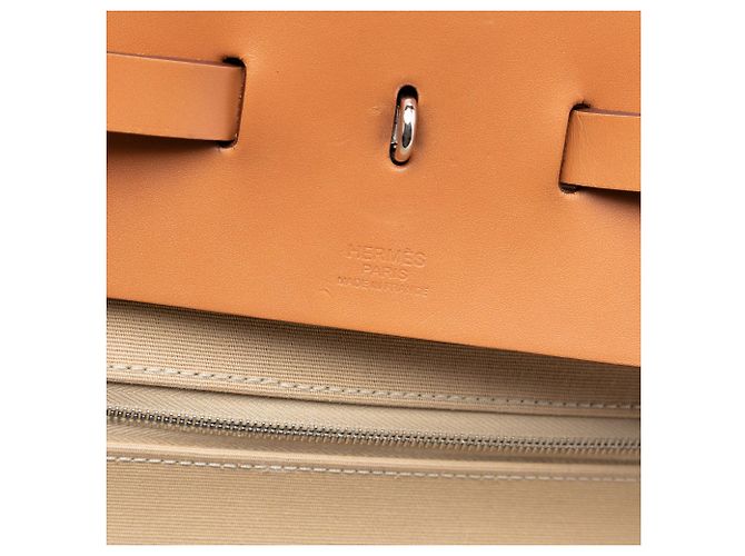 Hermès Toile e Vacca Hunter Herbag Zip Cabine 50 Beige - vista 6