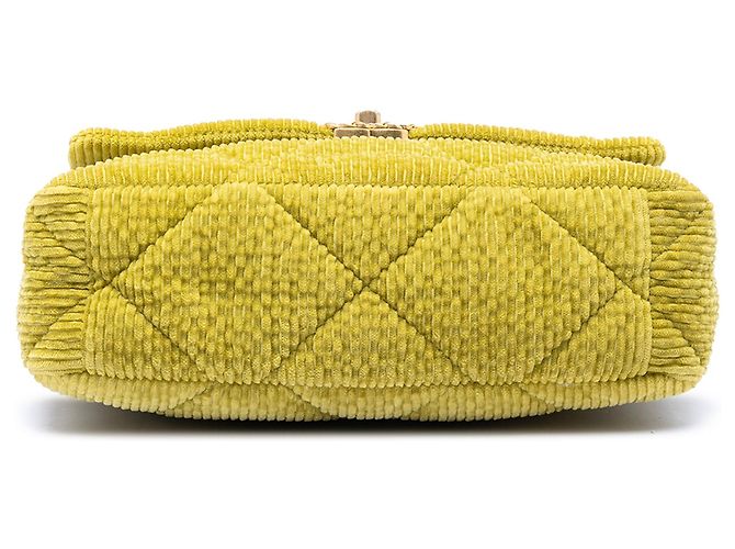 Chanel Grande Corduroy 19 con patta Verde - vista 3