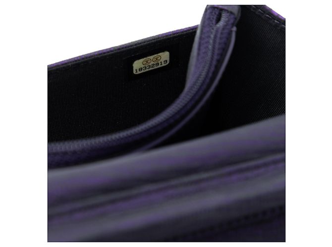 Wallet On Chain Chanel CC Metallic Crackling Lizard Druck Leder Geldbörse mit Kette Lila - Ansicht 6