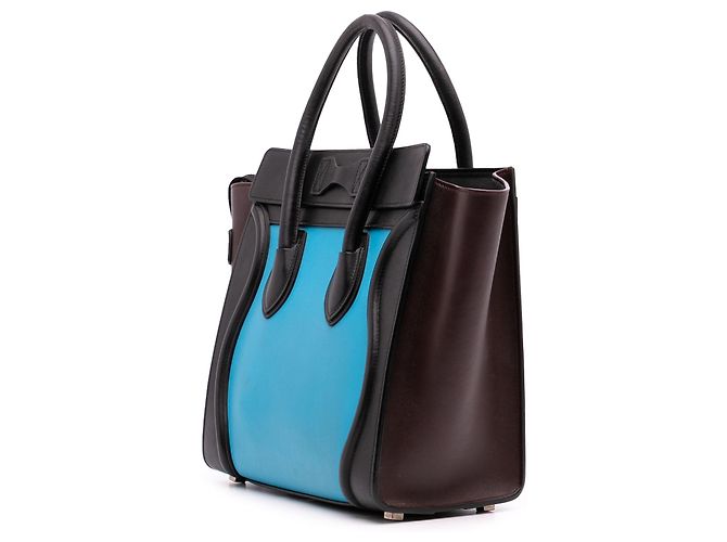 Céline Celine Micro Tricolor Leder Luggage Cabas Blau - Ansicht 2