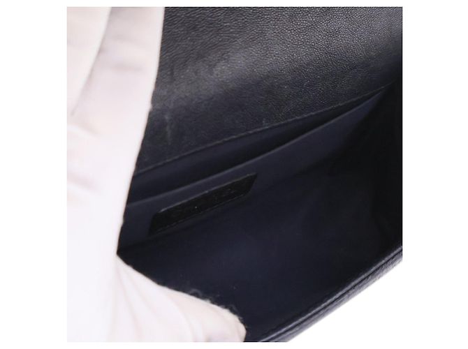Chanel Old Medium Matelassé Caviar Boy con patta Blu - vista 6