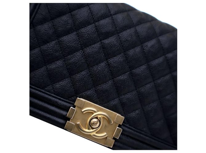 Chanel Old Medium Matelassé Caviar Boy con patta Blu - vista 8