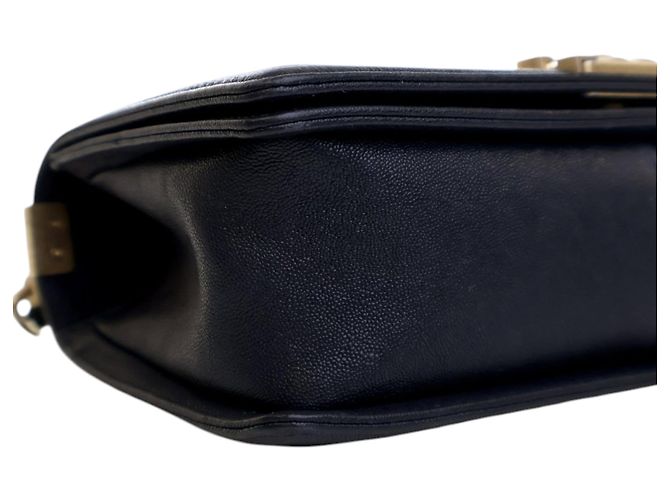 Chanel Old Medium Matelassé Caviar Boy con patta Blu - vista 9