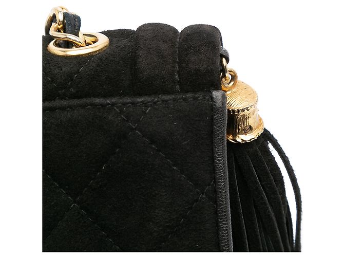 Chanel Matelassé Camoscio Pompon con patta Nero - vista 10