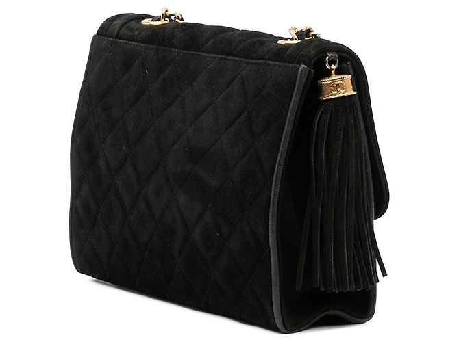 Chanel Matelassé Camoscio Pompon con patta Nero - vista 2