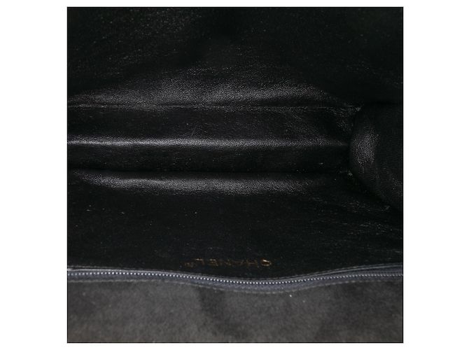 Chanel Matelassé Camoscio Pompon con patta Nero - vista 4