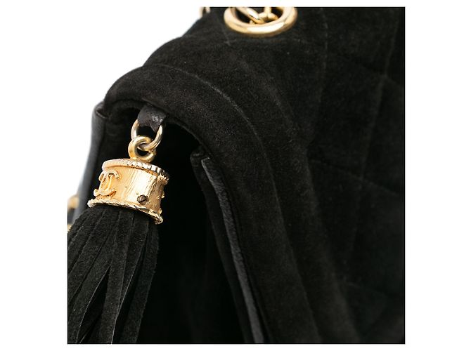 Chanel Matelassé Camoscio Pompon con patta Nero - vista 8
