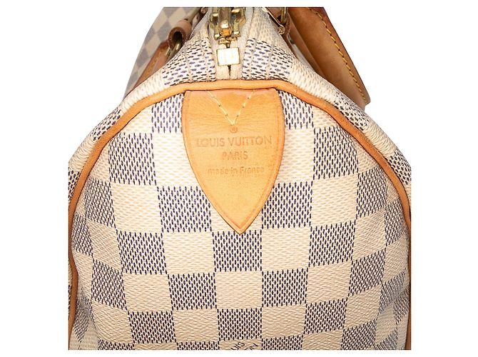 Louis Vuitton Damier Azur Speedy 30 Bianco - vista 6