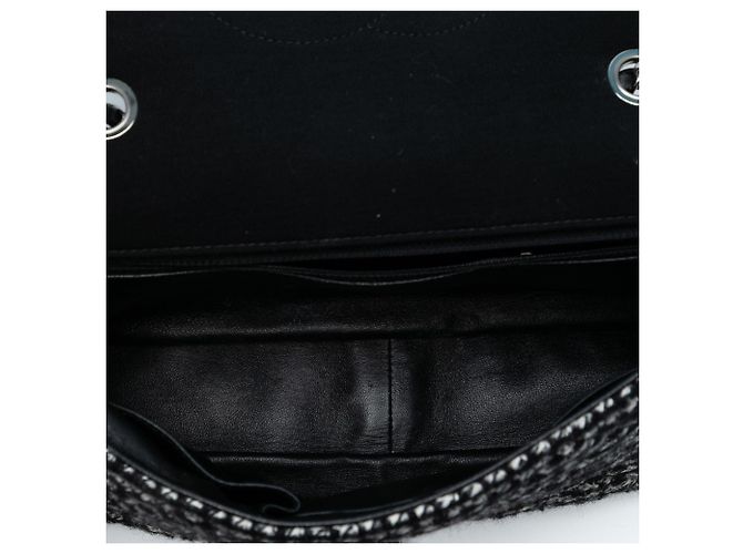 Chanel Jumbo CC Matelassé Jersey e Tweed con catena Nero - vista 4
